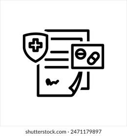 Vector black line icon for hospitals signings