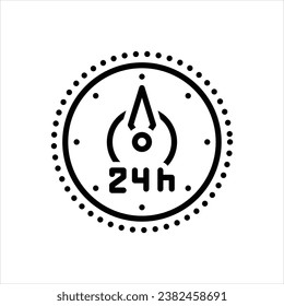 Vektorschwarze Linie Symbol für Stunde