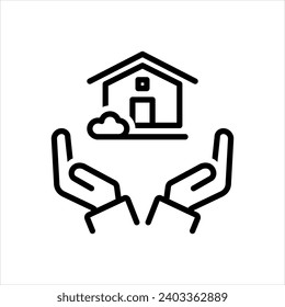 Icono de línea negra del vector para la casa 