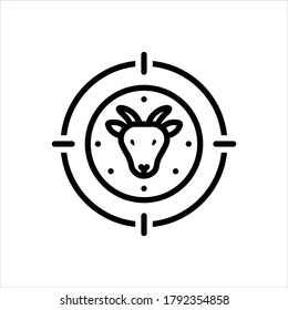Vector black line icon for hunter