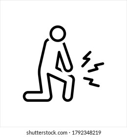 Vector black line icon for hurt