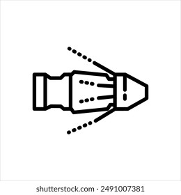 Vector black line icon for hydro jetting