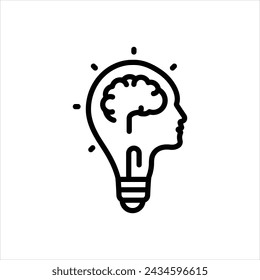 Vector black line icon for idea
