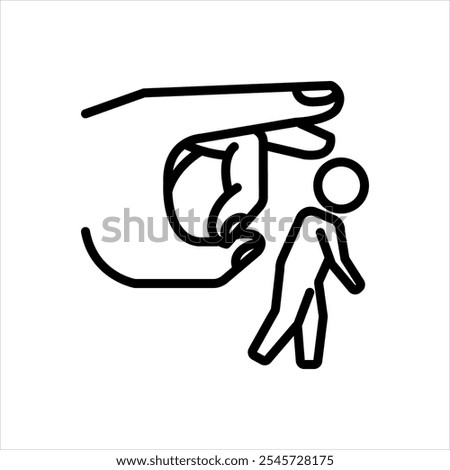 Vector black line icon for inadequacy feeling