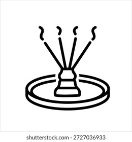 Ícone de linha preta vetorial para Incense Stick