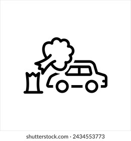 Vector black line icon for incidental 