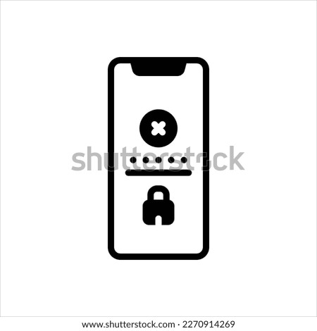 Vector black line icon for incorrect