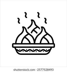 Vector black line icon for indian cuisine