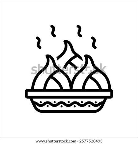 Vector black line icon for indian cuisine