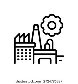 Icono de línea negra de Vector para insignias de la industria