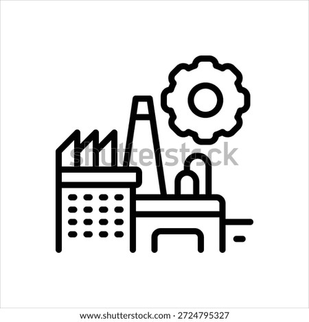 Vector black line icon for industry insignia