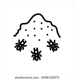 Vector black line icon for infestation 