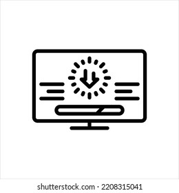 Vector black line icon for installing