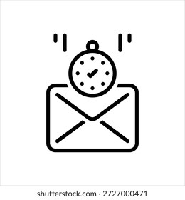 Vector black line icon for instant response
