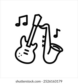 Icono de línea negra de Vector para instrumental