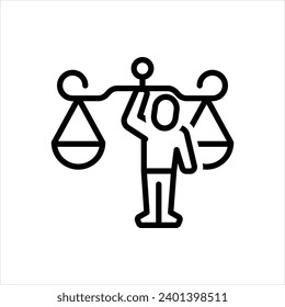 Icono de línea negra del vector para integridad