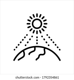 Icono de línea negra del vector para intensidad