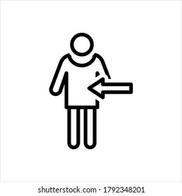 Vector black line icon for internal