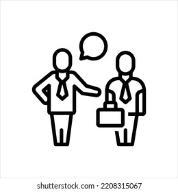 Vector black line icon for introducing