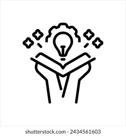 Vector black line icon for inventor