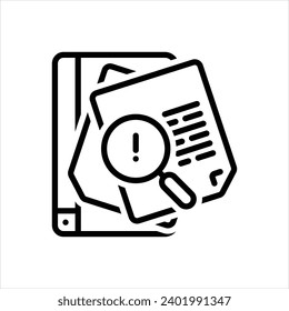 Vektorschwarze Linie Symbol für die Untersuchung
