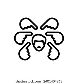 Vector black line icon for judgement