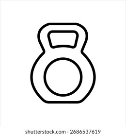 Icono de línea negra de Vector para kettlebell