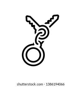 Vector black line icon for key ring