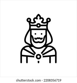 Vector black line icon for king