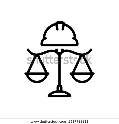 Vector black line icon for labour rights
