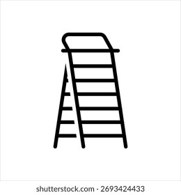 Icono de línea negra de Vector para escalera