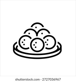 Icono de línea negra de Vector para Laddus