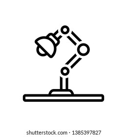 Vector black line icon for lamp