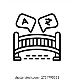 Icono de la línea negra del Vector para el puente del lenguaje