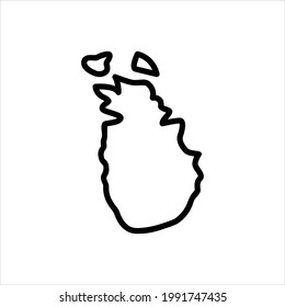 Icono de línea negra vectorial para lanka