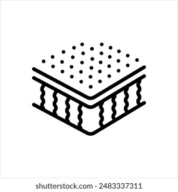 Vector black line icon for latex foam