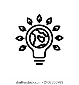 Vector black line icon for learning environment