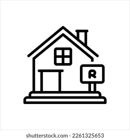 Vector black line icon for letting