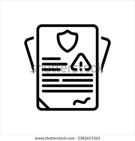 Vector black line icon for liabilities