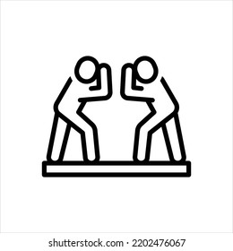 Icono de línea negra del vector para el mismo modo