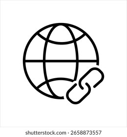 Ícone de linha preta de vetor para link