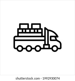 Icono de línea negra del vector cargado