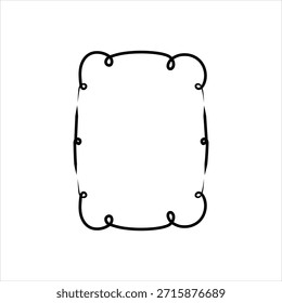 Icono de línea negra de Vector para marco en bucle