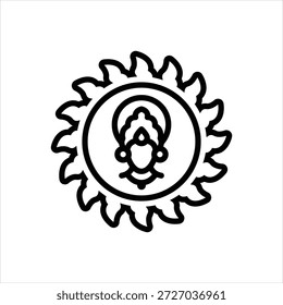 Vektor schwarze Linie Symbol für Lord Surya