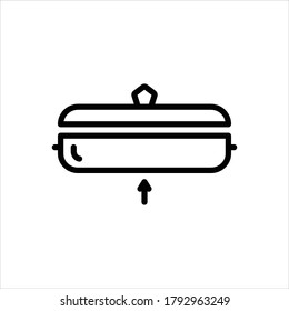 Vector black line icon for lower