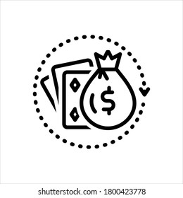Vector black line icon for luck