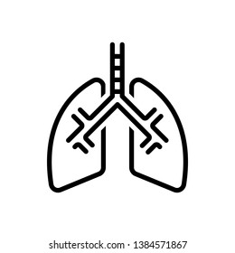 Vector Black Line Icon Lung Stock Vector (Royalty Free) 1384571867 ...