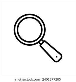Icono de línea negra del vector para el lupa