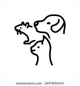 Icono de línea negra de Vector para mamíferos