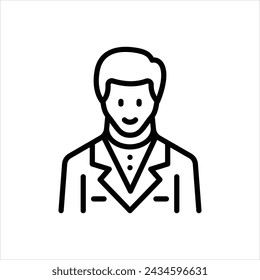 Icono de línea negra vectorial para el gerente